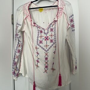 Roberta Roller Rabbit Marigold Embroidery Blouse